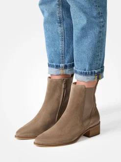 Paul Green – Chelsea Boots aus Veloursleder sandbeige