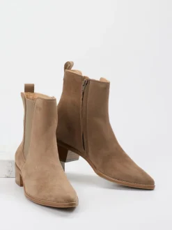 Paul Green – Chelsea Boots aus Veloursleder sandbeige