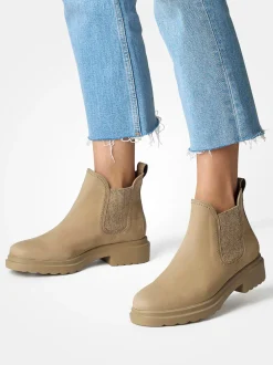 Paul Green – Chelsea Boots aus Nubukleder beigebraun