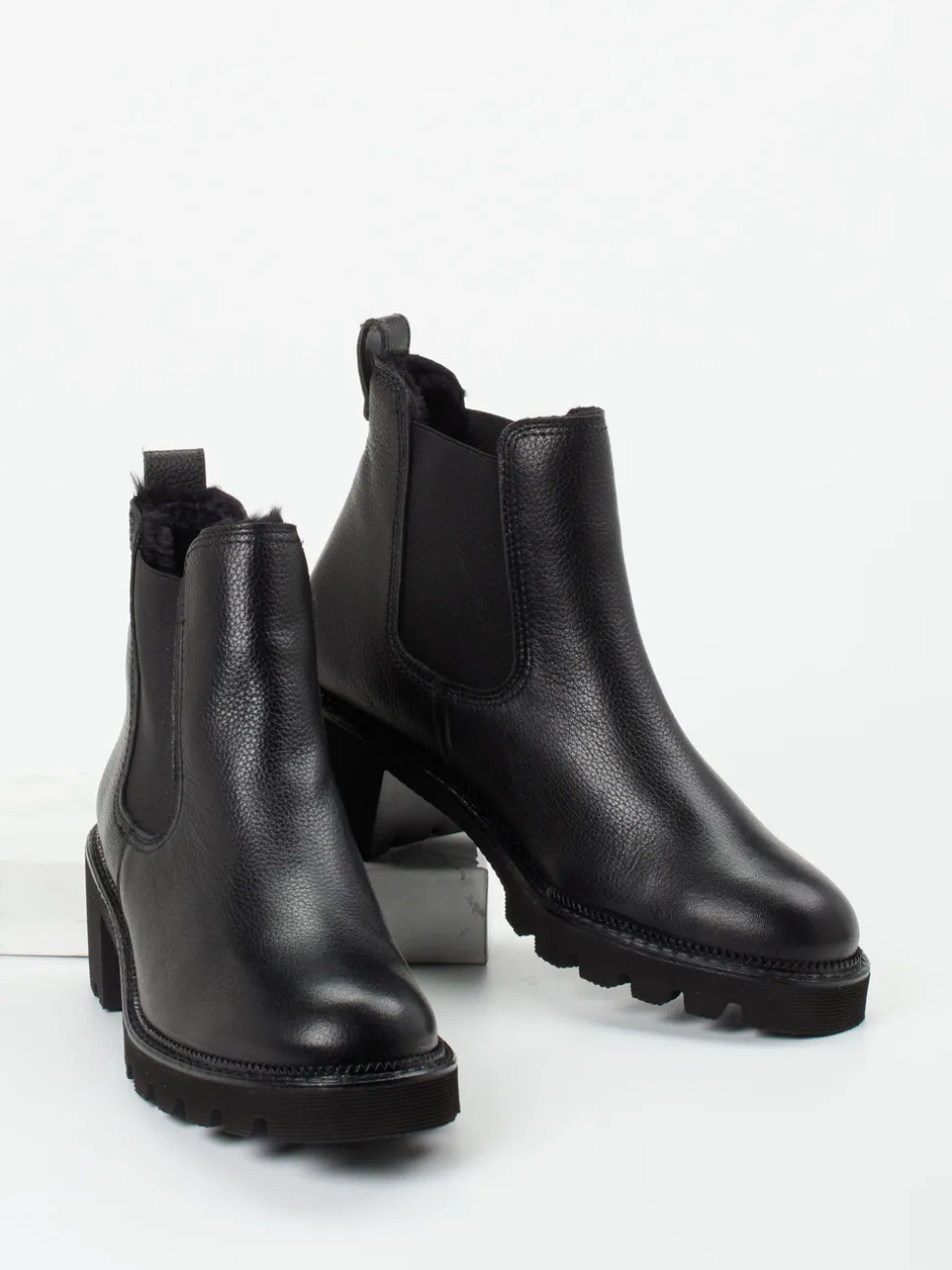Paul Green – Chelsea Boots aus Kalbleder Schwarz