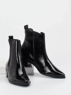Paul Green – Chelsea Boots aus Lackleder schwarz