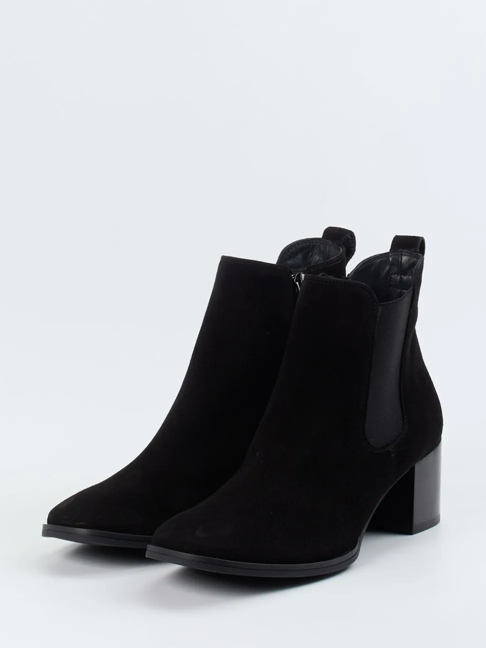 Paul Green – Chelsea-Stiefelette aus Veloursleder Schwarz