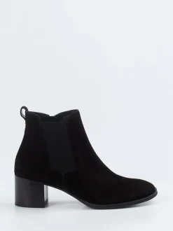 Paul Green – Chelsea-Stiefelette aus Veloursleder Schwarz