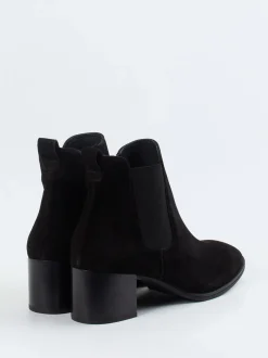 Paul Green – Chelsea-Stiefelette aus Veloursleder Schwarz