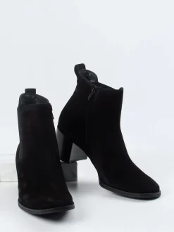 Paul Green – Chelsea-Stiefelette aus Veloursleder Schwarz