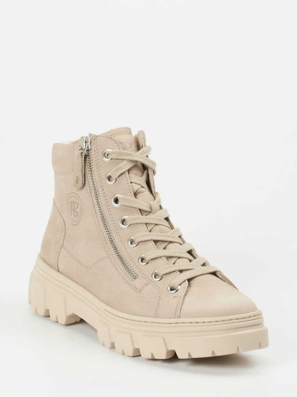 Paul Green – Chunky-Schnürboots aus Nubukleder Beige