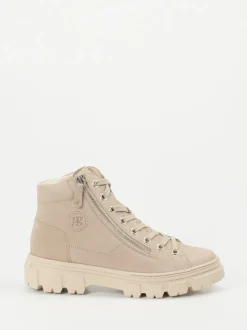Paul Green – Chunky-Schnürboots aus Nubukleder Beige