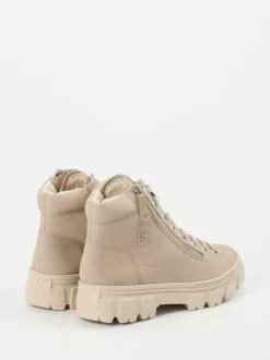 Paul Green – Chunky-Schnürboots aus Nubukleder Beige