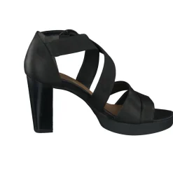 Paul Green – High Heel Sandalen aus Nubukleder Schwarz