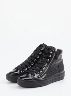 Paul Green – High-Top Sneaker aus Kalbleder schwarz
