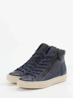 Paul Green – High-Top Sneaker aus Kalbleder Dunkelblau