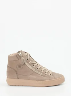 Paul Green – High-Top Sneaker aus Nubukleder taupefarben