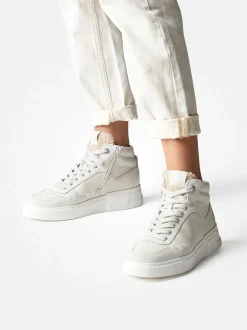 Paul Green – High-Top-Sneaker aus Leder cremeweiß