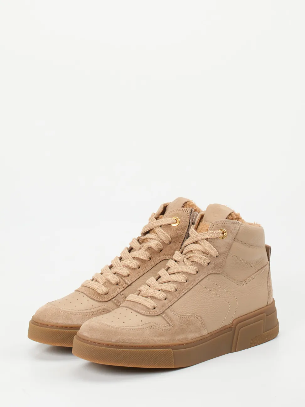 Paul Green – High-Top-Sneaker aus Veloursleder Beige