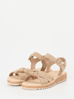 Paul Green – Keilsandalette aus Veloursleder beige