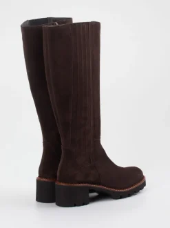 Paul Green – Kniehohe Stiefel aus Veloursleder Braun