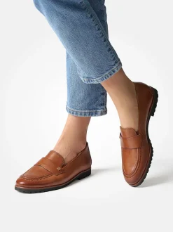 Paul Green – Loafer aus Kalbleder cognacfarben