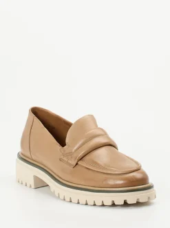 Paul Green – Loafer aus Kalbleder in Cognacbeige