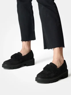 Paul Green – Loafer aus Nubukleder mit Kunstfell