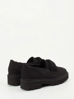 Paul Green – Loafer aus Nubukleder mit Kunstfell