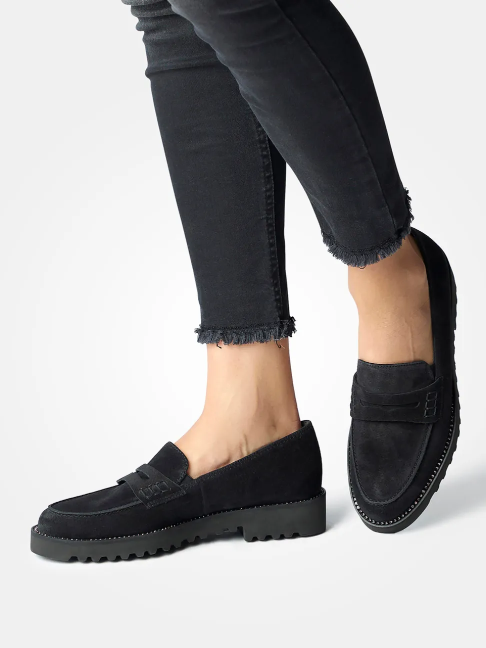 Paul Green – Loafer aus Veloursleder schwarz