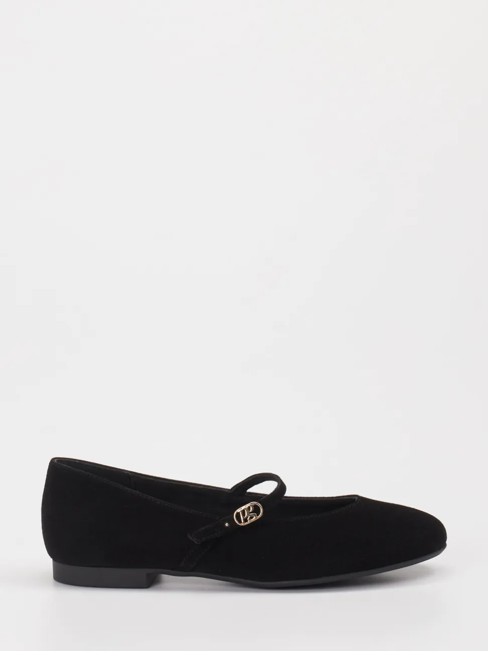 Paul Green – Mary Jane Ballerinas aus Veloursleder Schwarz
