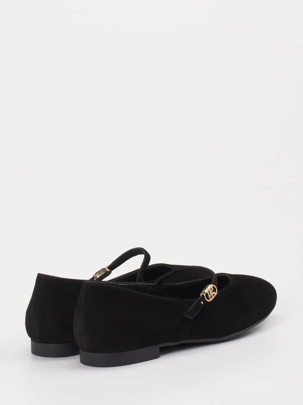 Paul Green – Mary Jane Ballerinas aus Veloursleder Schwarz