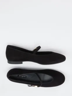 Paul Green – Mary Jane Ballerinas aus Veloursleder Schwarz