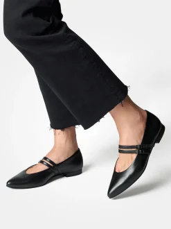 Paul Green – Mary Jane Flats aus Kalbleder Schwarz