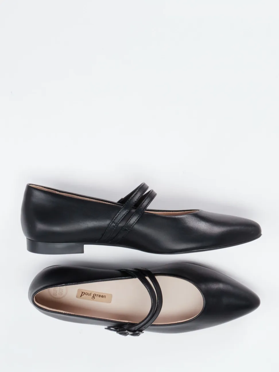 Paul Green – Mary Jane Flats aus Kalbleder Schwarz