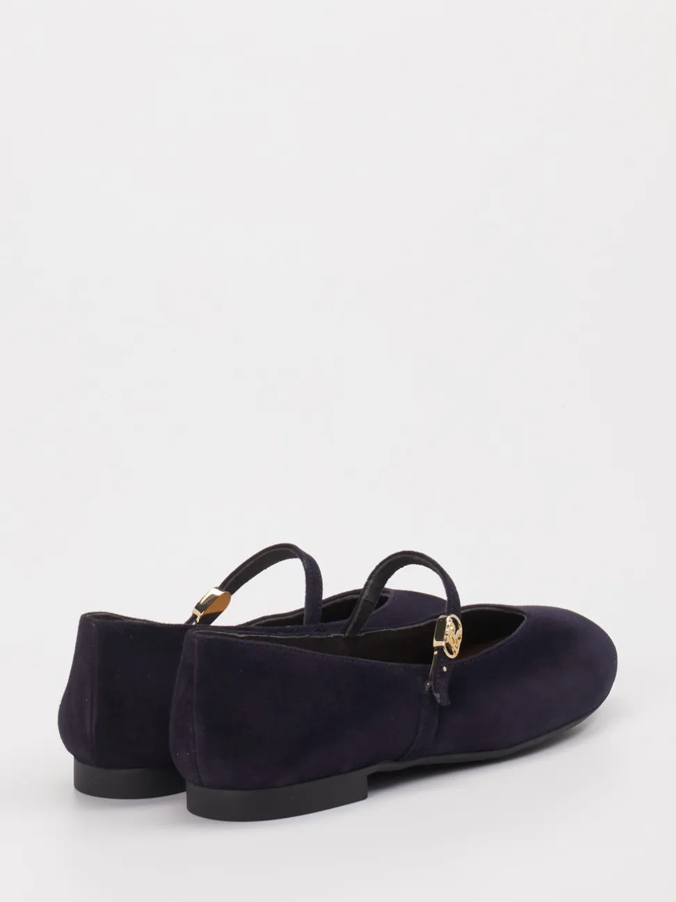 Paul Green – Mary-Jane-Ballerina aus Veloursleder Dunkelblau