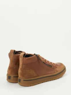 Paul Green – Mid-Top Sneaker aus Kalbleder cognacbraun
