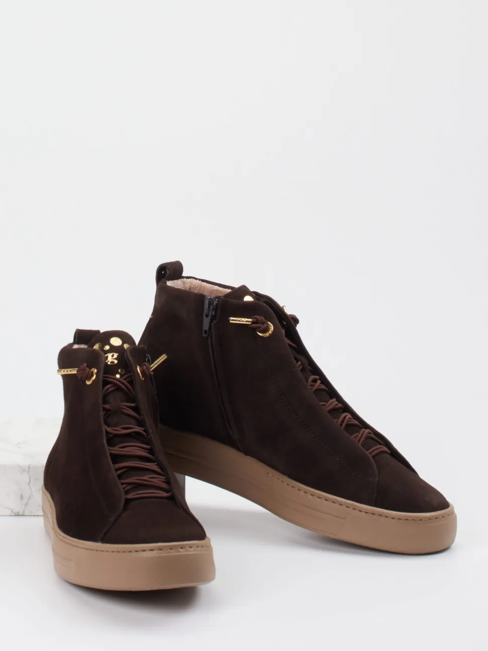 Paul Green – Mid-Top Sneaker aus Veloursleder Braun