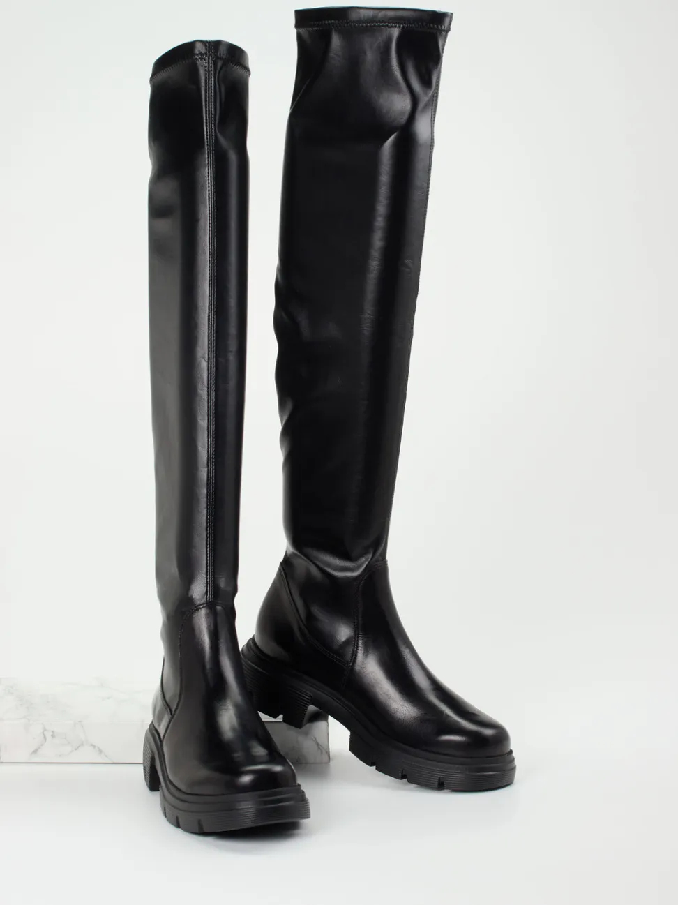 Paul Green – Overknee-Stiefel aus Lammleder schwarz