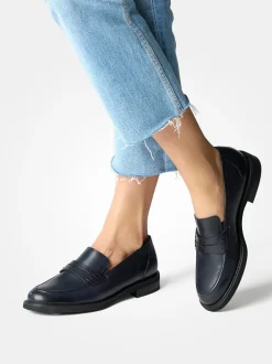 Paul Green – Penny Loafer aus Kalbleder Dunkelblau