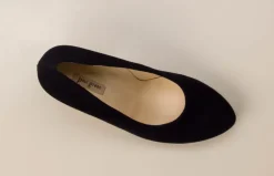 Paul Green – Plateau-Pumps aus Veloursleder dunkelblau