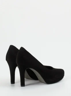 Paul Green – Plateau-Pumps aus Veloursleder schwarz