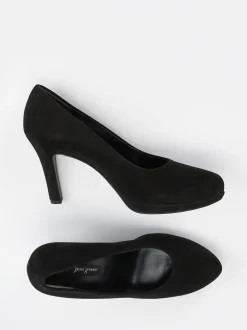 Paul Green – Plateau-Pumps aus Veloursleder schwarz