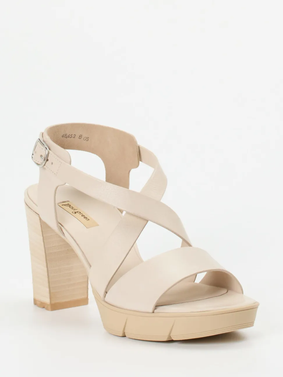 Paul Green – Plateau-Sandaletten aus Kalbleder beige