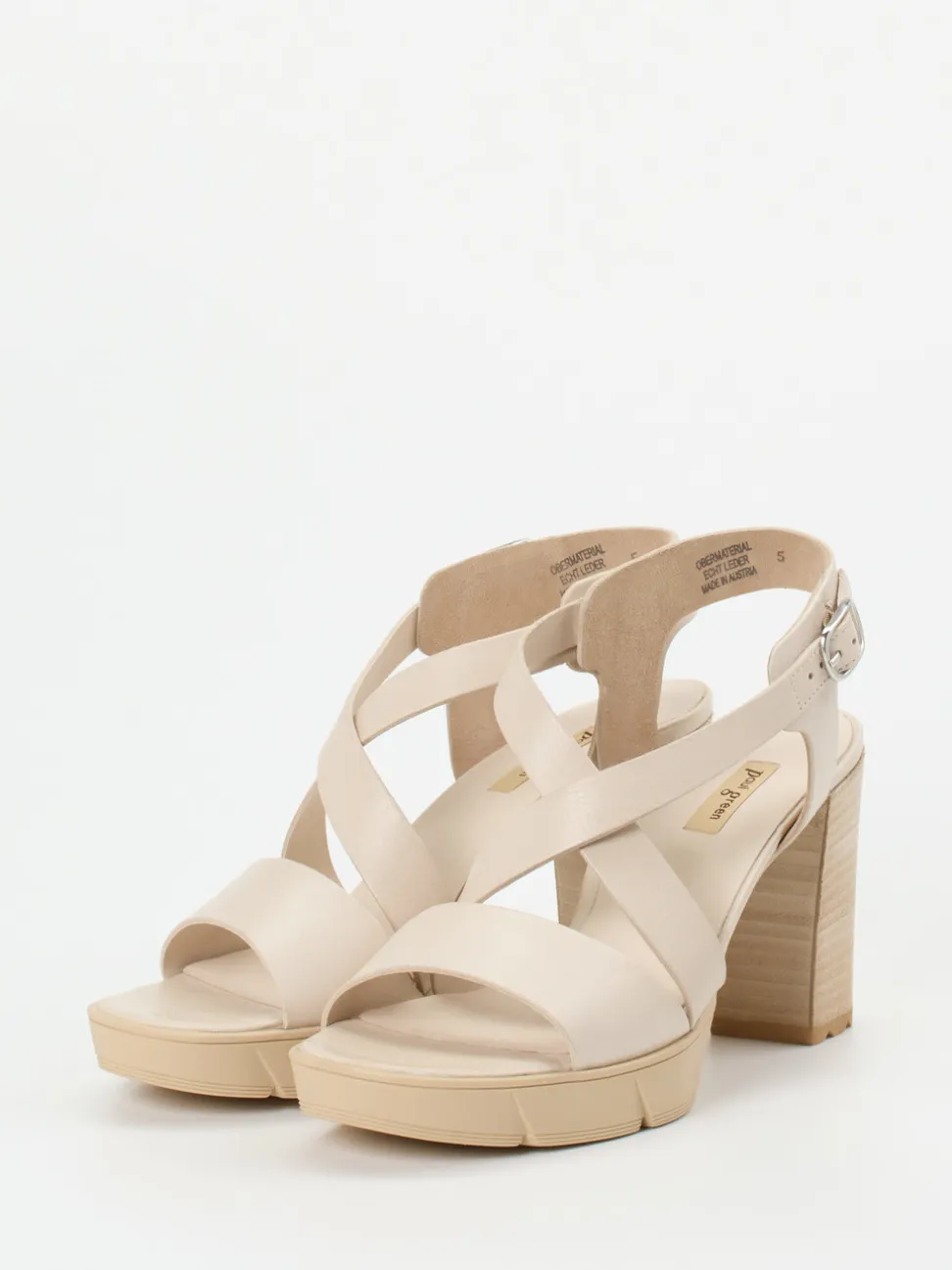 Paul Green – Plateau-Sandaletten aus Kalbleder beige