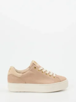 Paul Green – Plateau-Sneaker aus Nubukleder in Beige