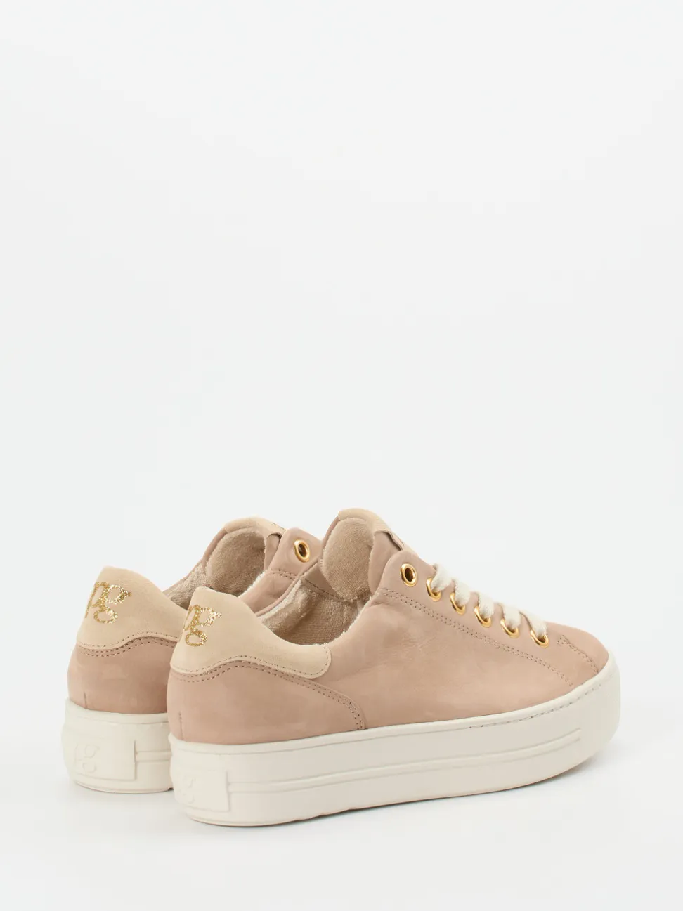 Paul Green – Plateau-Sneaker aus Nubukleder in Beige