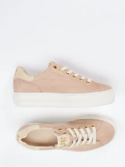 Paul Green – Plateau-Sneaker aus Nubukleder in Beige