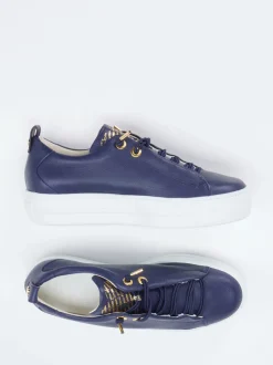 Paul Green – Plateau-Sneaker aus Kalbleder dunkelblau