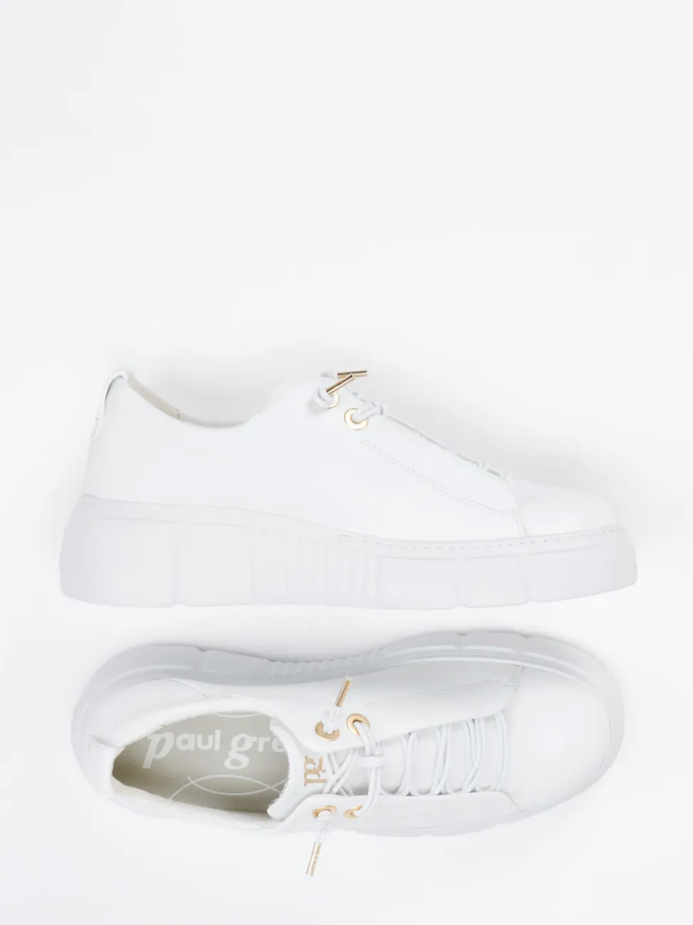 Paul Green – Plateau-Sneaker aus Kalbleder Weiß