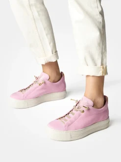 Paul Green – Plateau-Sneaker aus Veloursleder Rosa