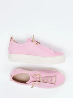 Paul Green – Plateau-Sneaker aus Veloursleder Rosa