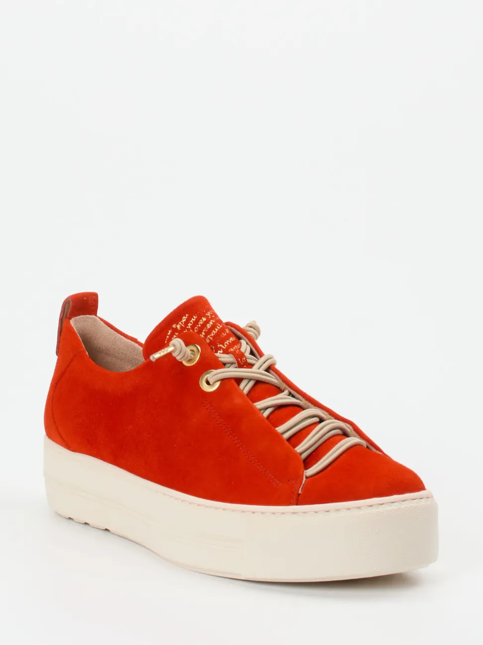 Paul Green – Plateau-Sneaker aus Veloursleder orange