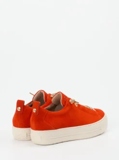Paul Green – Plateau-Sneaker aus Veloursleder orange