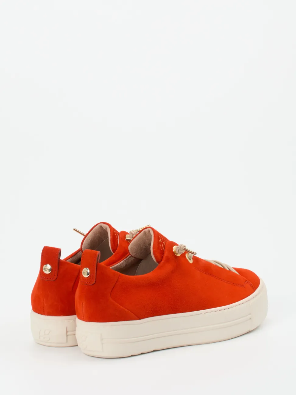 Paul Green – Plateau-Sneaker aus Veloursleder orange